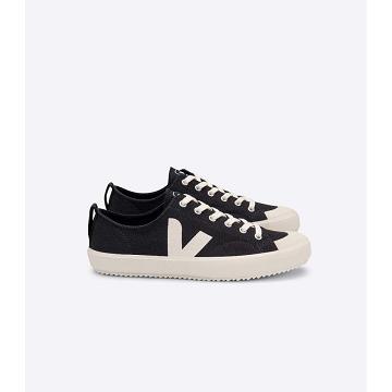 Men's Veja NOVA CANVAS Shoes Black/White | SG 246QMA